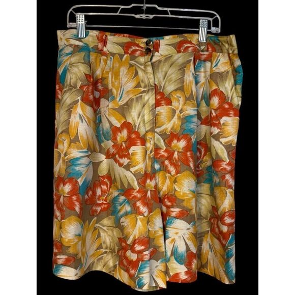 Vintage Chaus Linen Blend Shorts Sz. 16 High Waist Pleats Country Club Y2K - Picture 6 of 13